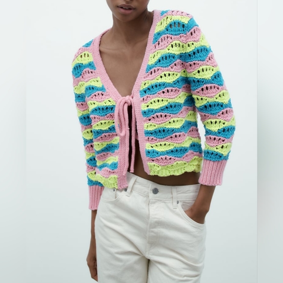 ZARA LIMITED EDITION STRIPED KNIT CARDIGAN - Picture 2 of 8